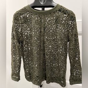 Banana Republic olive green lace top - Medium